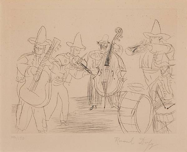 Appraisal: Raoul Dufy French - Untitled Musicians Etching on wove paper