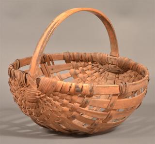 Appraisal: Pennsylvania th Century Woven Splint Oak Potato Basket h x