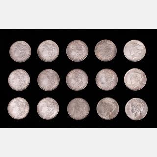 Appraisal: A Collection of Fifteen United States of America Silver Dollar