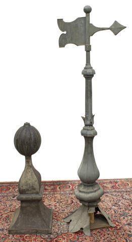 Appraisal: lot of Architectural French zinc roof finials or lightning rods