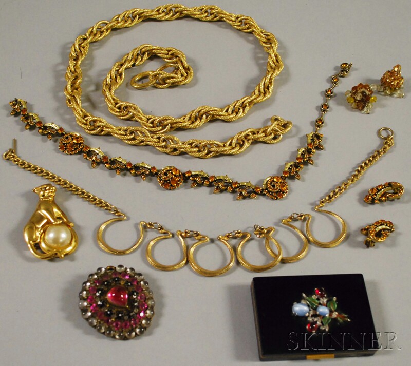 Appraisal: Small Group of Costume Jewelry including a Hobe paste and