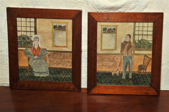 Appraisal: TWO FOLK ART PAINTINGS BY ARLENE WHITE Watercolor and pencil