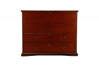 Appraisal: American Red Painted Pine Mule Chest American th century A