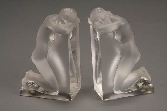 Appraisal: Lot Property of Various Owners Pair of Lalique Molded and