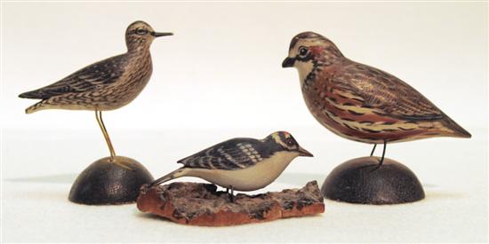 Appraisal: Anthony Elmer Crowell Massachusetts - two miniature decoys bobwhite on