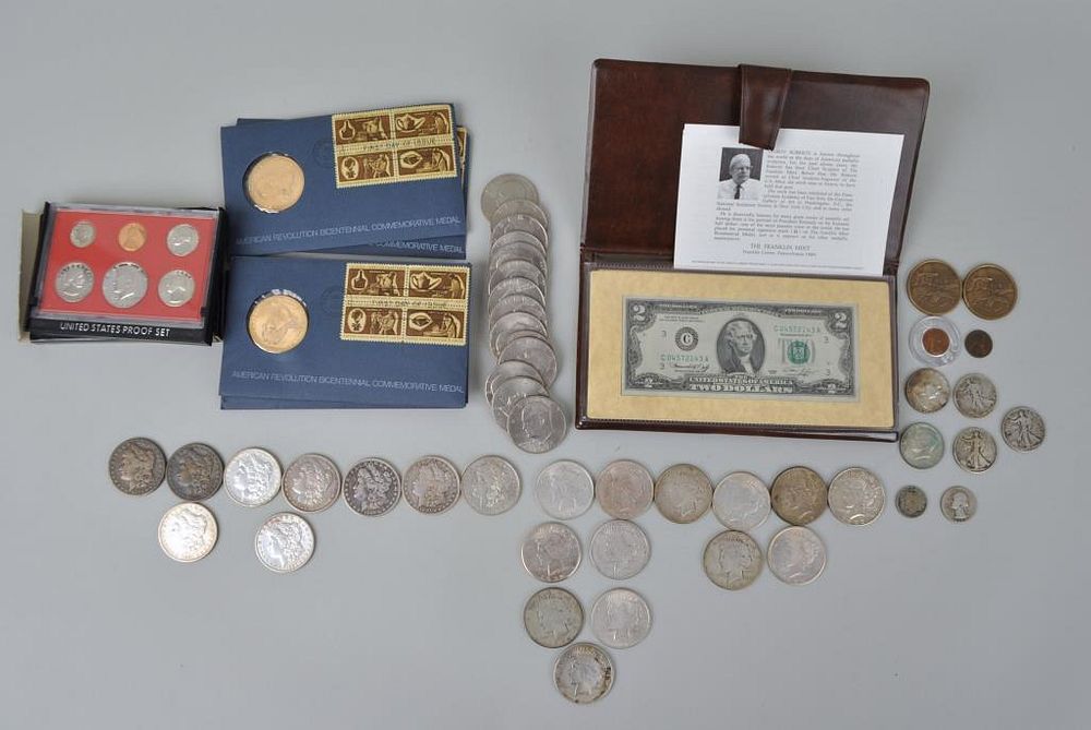 Appraisal: Estate Group Silver Dollars Other Currency comprising fourteen Eisenhower Dollars