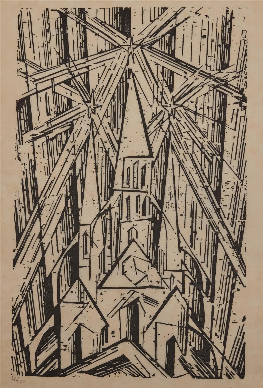 Appraisal: LYONEL FEININGER American German - Set of Posthumous Woodcut Prints