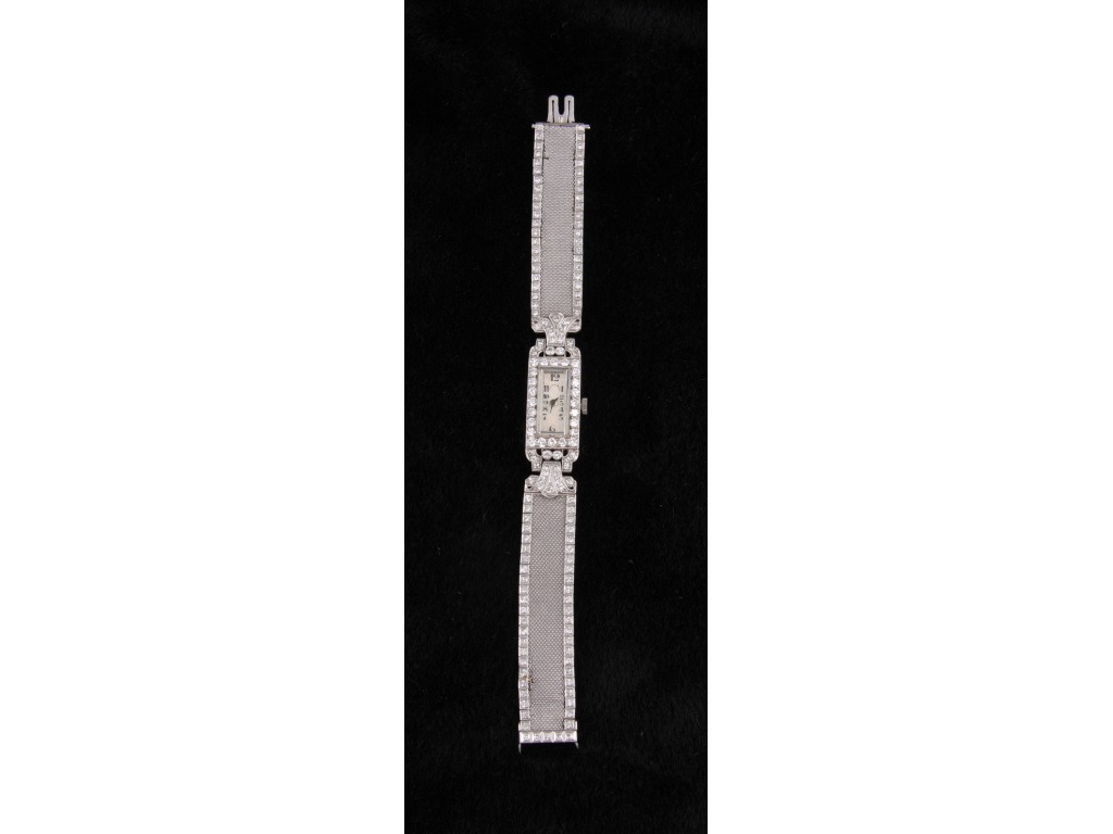 Appraisal: Ladies' Tiffany Watch Art Deco Style platinum and diamonds Art