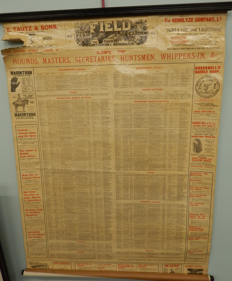 Appraisal: A printed scroll hunting poster for the field the farm