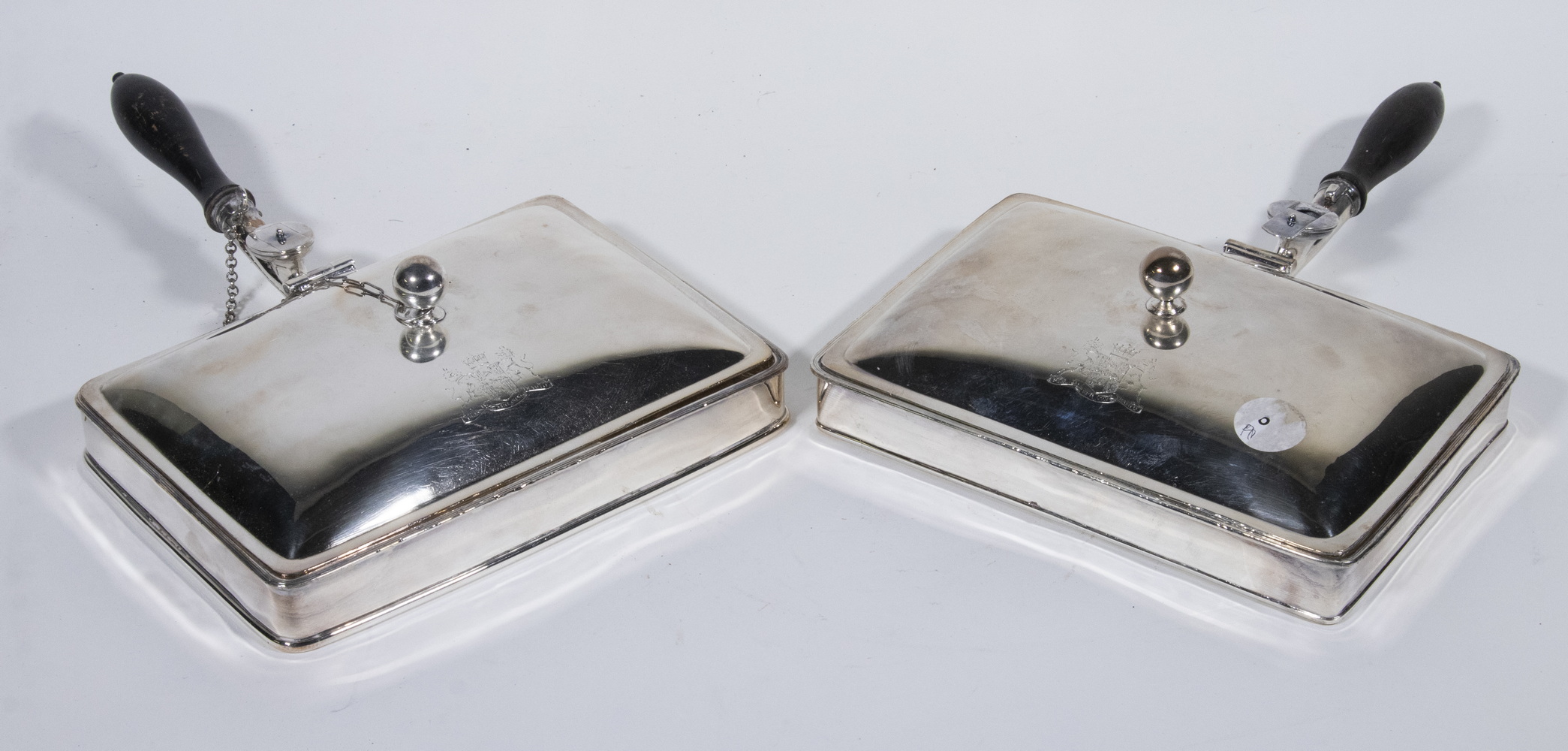 Appraisal: PR ENGLISH SILVER-PLATE BACON CHEESE DISHES Pair of George III