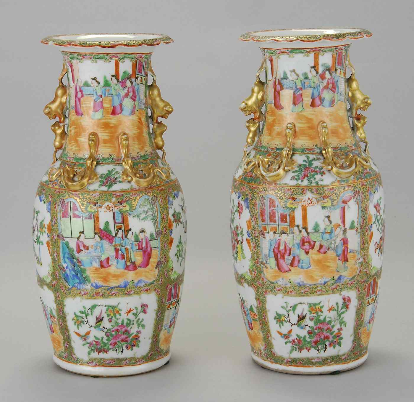 Appraisal: EXCEPTIONAL PAIR OF CHINESE EXPORT ROSE MEDALLION PORCELAIN VASES th