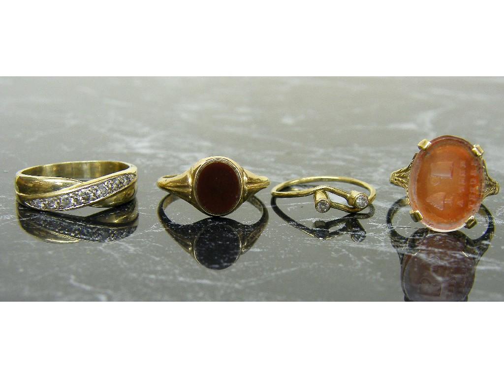 Appraisal: ct intaglio ring entitled 'Keep a Secret' size M together