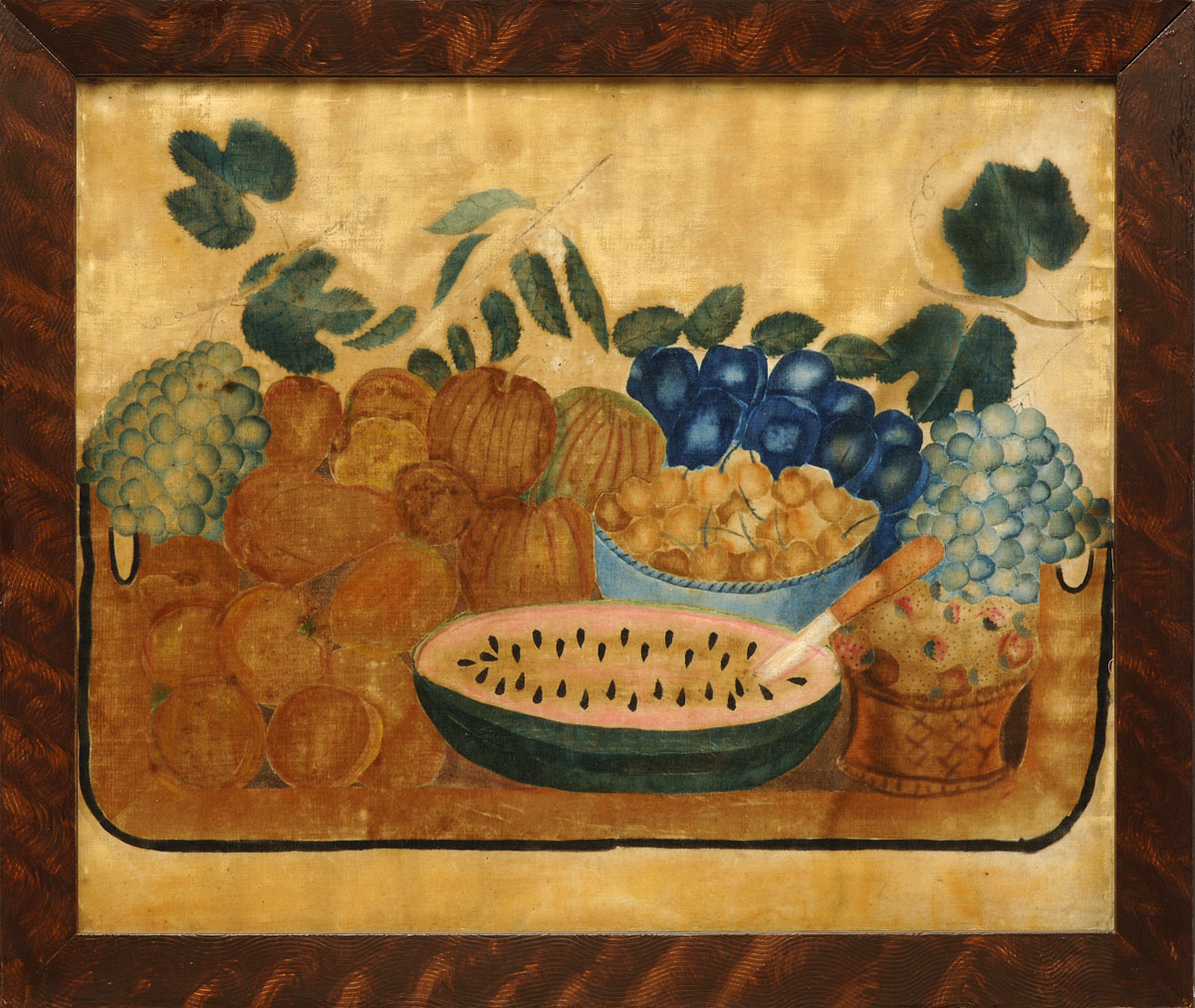 Appraisal: THEOREM PAINTING OF FRUIT INCLUDING WATERMELON AND BOWL OF CHERRIES