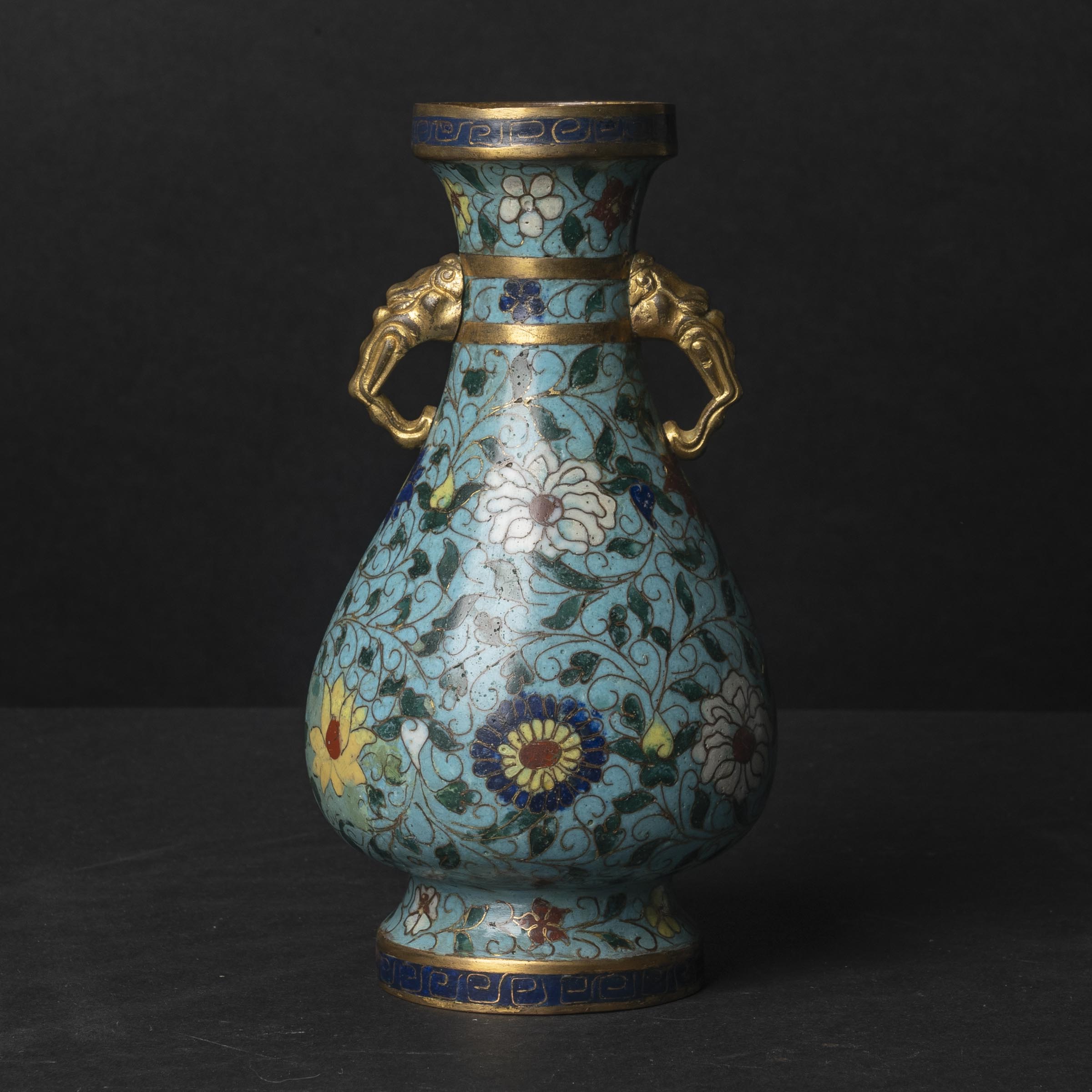 Appraisal: A Cloisonn Enamel Pear-Shaped Vase Xuande Mark Ming Dynasty th