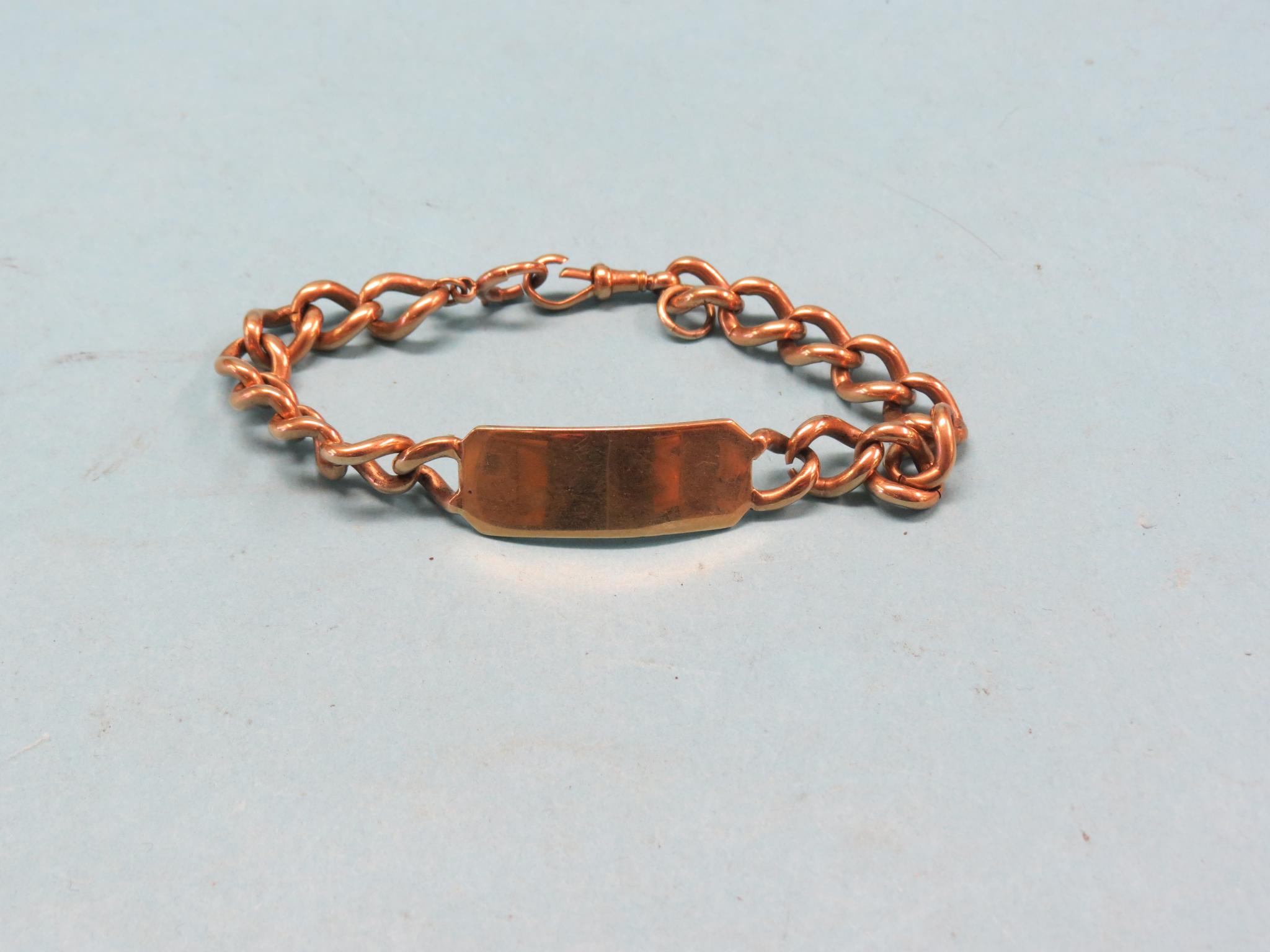 Appraisal: A ct gold name bracelet grams