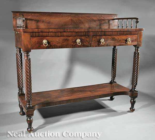 Appraisal: A Very Fine American Classical Carved Mahogany Huntboard early th