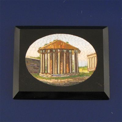 Appraisal: A nineteenth century micro mosaic rectangular plaque depicting the Temple