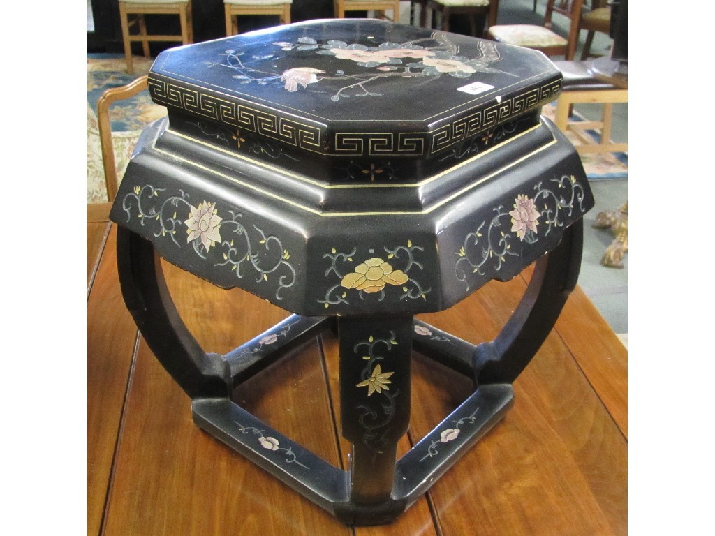 Appraisal: Pair of Chinese lacquered stools