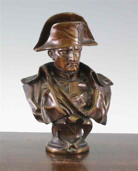 Appraisal: A th century bronze bust of Napoleon signed Chavane and