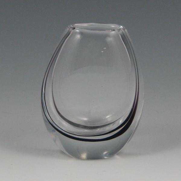 Appraisal: Kosta Glass cabinet vase with black streak or swirl Marked