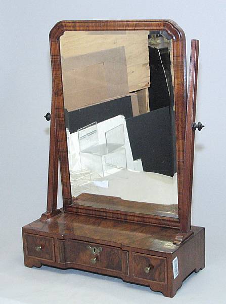 Appraisal: A George I walnut dressing mirror first half th century