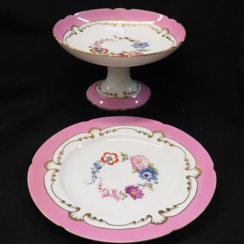 Appraisal: Sevres Porcelain Handpainted Tableware pair of compotes and - plates