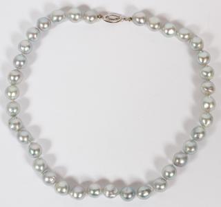 Appraisal: - MM TAHITIAN PEARL NECKLACE L Having high luster greenish-blue