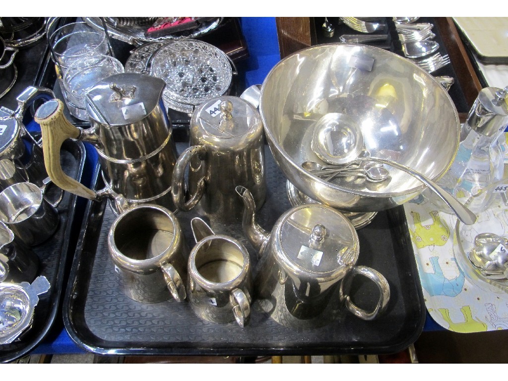 Appraisal: A tray lot of EP - hotelware punch bowl etc