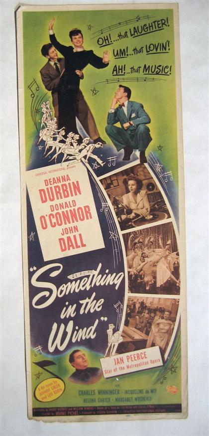 Appraisal: pieces Movie Posters Deanna Durbin Musicals Something In The Wind