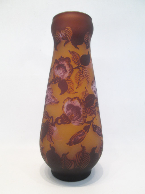 Appraisal: REPRODUCTION CAMEO GLASS VASE the tall tapering vase with decorative