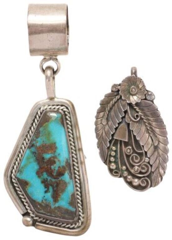 Appraisal: lot of Native American pendants both Navajo including signed RBP