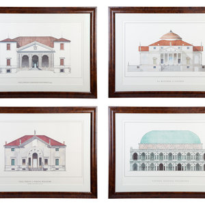 Appraisal: Four Framed Architectural Color Prints by Giovanni Giaconi from The