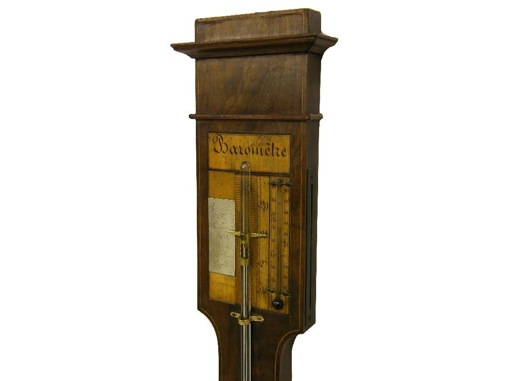 Appraisal: Mahogany three train inlaid mantel clock also three other two