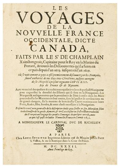 Appraisal: CHAMPLAIN Samuel de - Les Voyages de la Nouvelle France