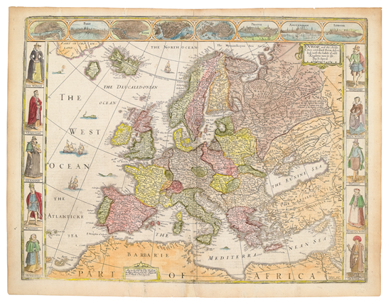 Appraisal: SPEED JOHN Europ Double-page engraved map x mm wide margins