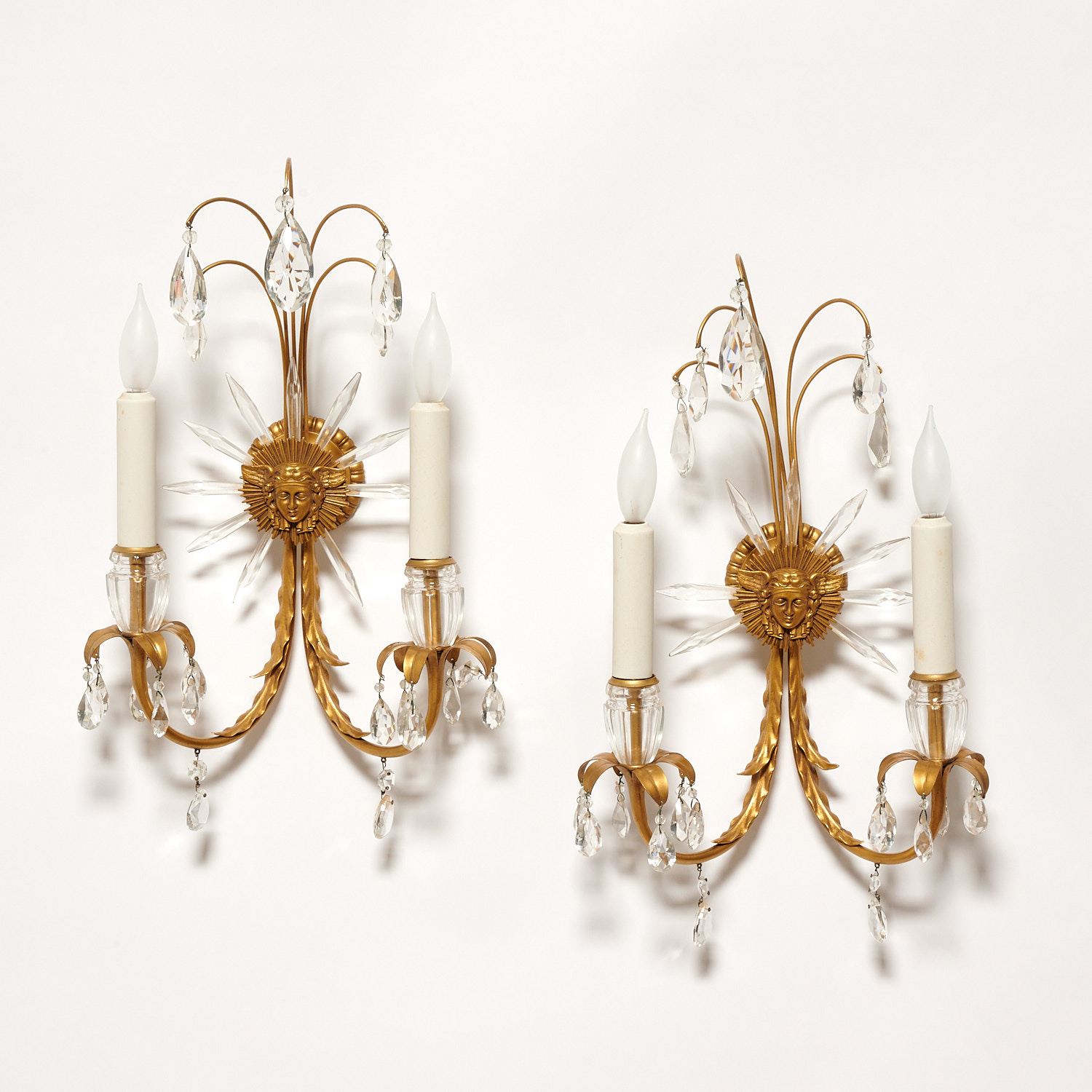 Appraisal: E F CALDWELL PAIR BELLE EPOQUE TWO ARM SCONCES st