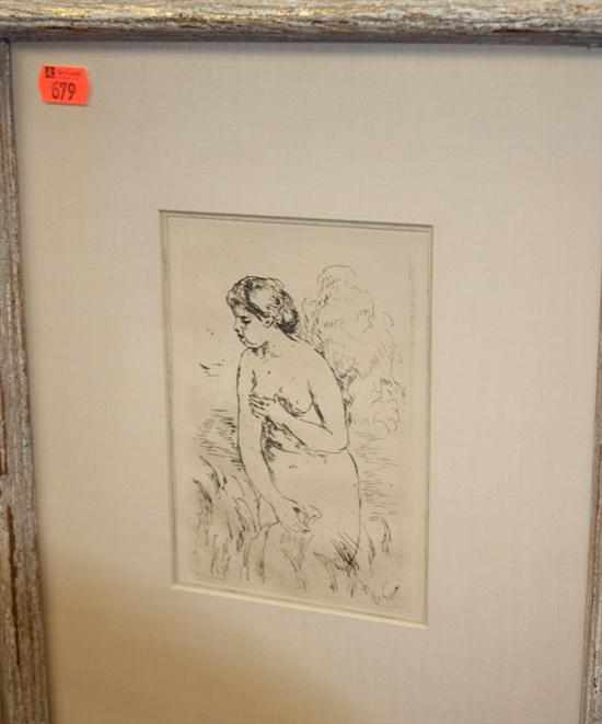 Appraisal: Auguste Renoir French - ''Baigneuse Debout '' restrike etching framed