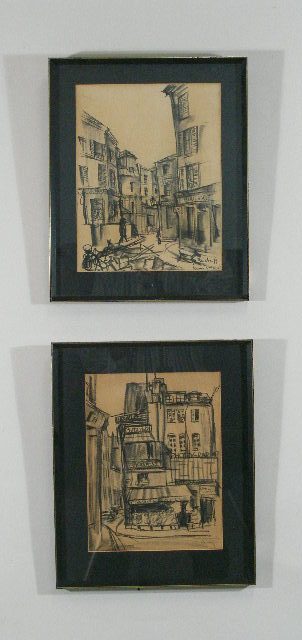 Appraisal: Two Parisian Street Scenes both signed LR Reichenthal and dated