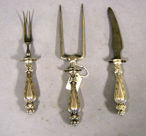 Appraisal: Group of Continental silver flatware and serving utensils