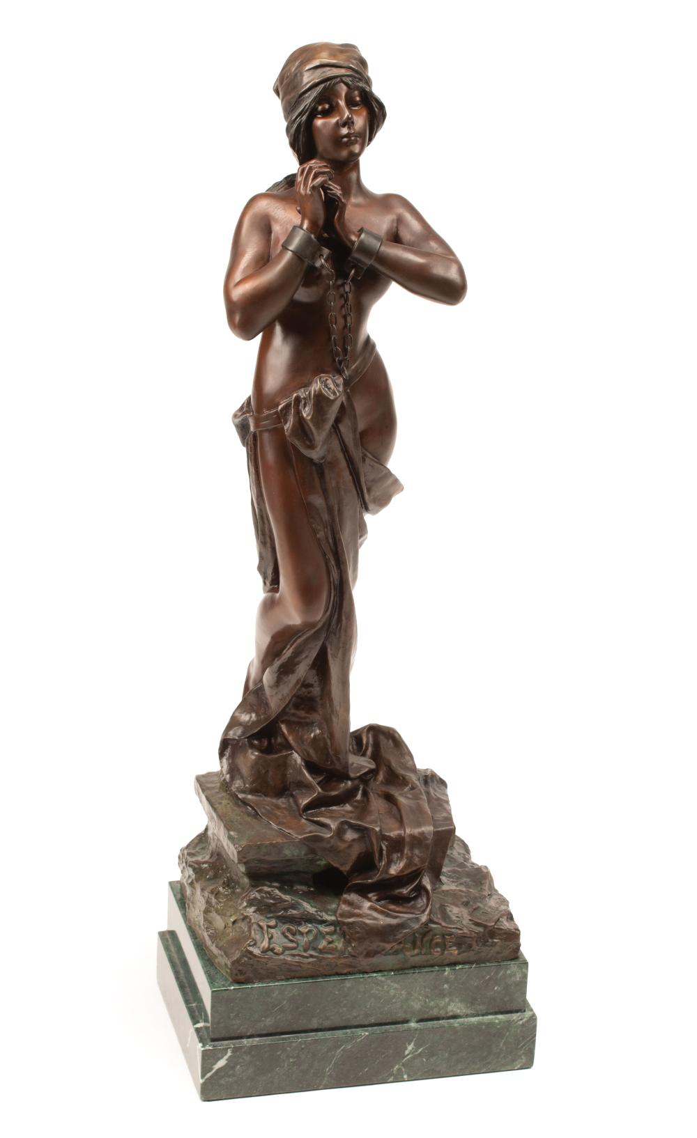 Appraisal: Patinated Bronze Figure of Esperance after Emmanuel Villanis titled and