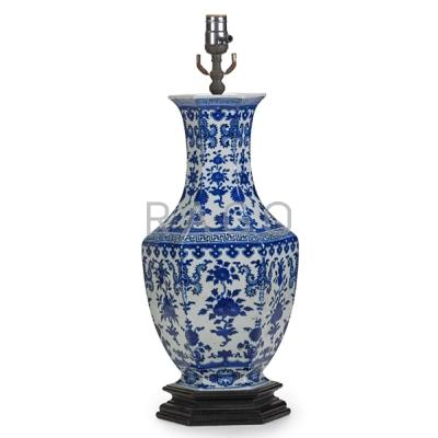 Appraisal: CHINESE PORCELAIN BALUSTER VASE Blue and white decoration mounted as