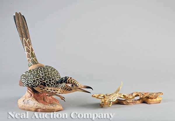 Appraisal: A Boehm Porcelain Roadrunner and Lizard Figural Group no stamped