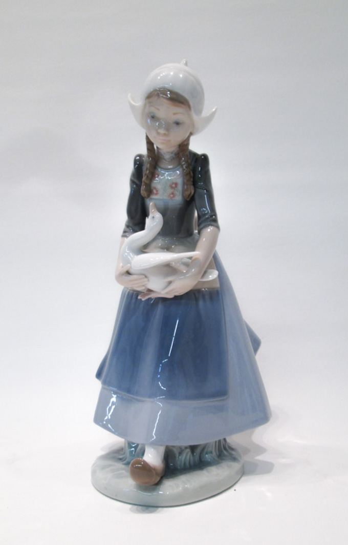 Appraisal: LLADRO PORCELAIN FIGURINE Dutch Girl with Duck by sculptor Francisco