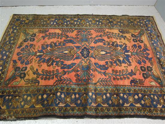 Appraisal: Hamadan rug North West Persia Orange madder field with two