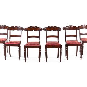 Appraisal: A Set of Six Regency Mahogany Dining Chairs Circa Height