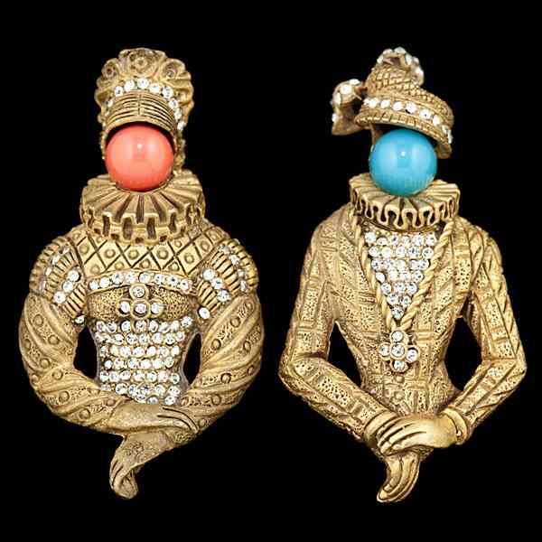 Appraisal: Kramer Complimenting Brooches A complimenting set of pins one female