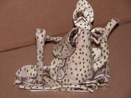 Appraisal: Teapot Ceramic on Ceramic Korczynski Ron x x inches In