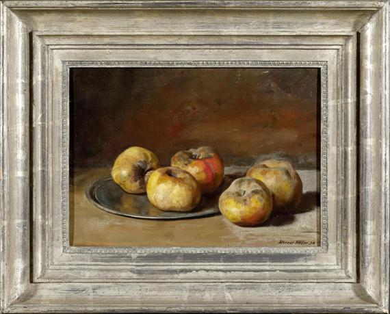 Appraisal: WEBER WERNER Langnau - R schlikon Still life with apples