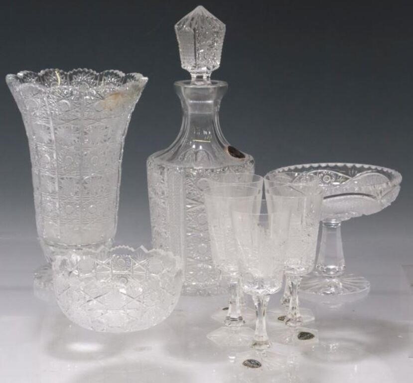 Appraisal: lot of Bohemia hand cut crystal including piece liqueur set