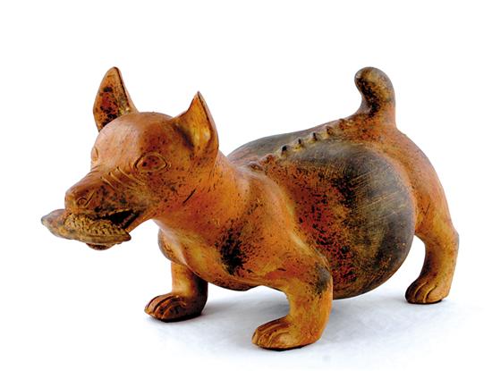 Appraisal: Colina clay figure of dog portly beast carrying corn H